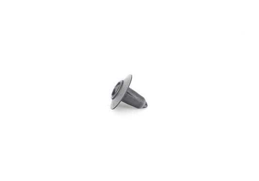 Clip inferior OEM 51438225566 para BMW F07, F07N, E38, E72. Pieza original BMW utilizada en revestimientos interiores y maletero.