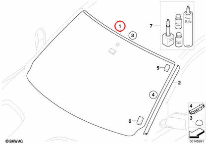 Copertura del parabrezza superiore OEM 51313415508 per BMW X3 E83 e X3 E83 LCI (2003–2010). BMW originale.