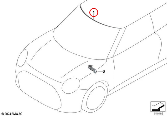 Cobertura do para-brisas dianteiro OEM 51315B30DD9 para MINI Cooper E, Cooper SE, JCW E J01... e mais. Original MINI.