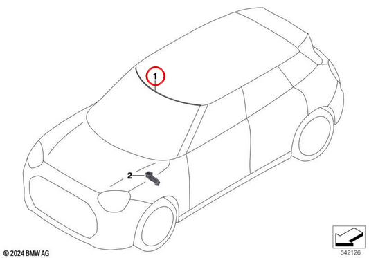 Couverture supérieure de pare-brise OEM 51315B30EB9 pour MINI Aceman J05, Aceman E, Aceman SE, JCW Aceman E... et plus. Original MINI.