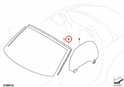 OEM-Windschutzscheibenabdeckung 51317017021 für BMW Z4 E85, Z4 E86 (2003–2008). Original BMW.