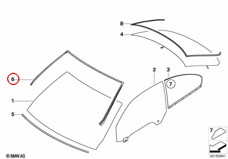 Frontscheibendichtungsgummi OEM 51317119711 für BMW 3er E92, E92 LCI. Original BMW.