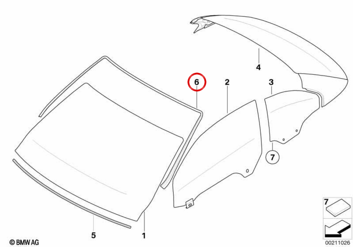 Windshield cover OEM 51317150646 for BMW 3 E93 series, E93 LCI. Original BMW.