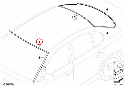 Vordere Windschutzscheibenabdeckung OEM 51317166841 für BMW 5 E60 -Serie, E60 LCI, E61, E61 LCI. Original BMW.