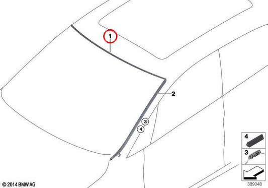 Obere Abdeckung der Windschutzscheibe OEM 51317331505 für BMW F46. Original BMW.