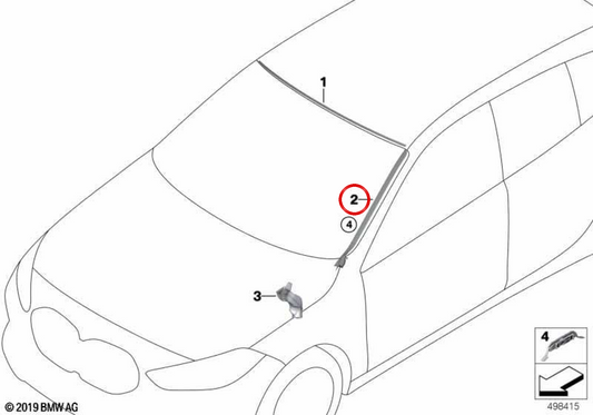 Deflector de agua izquierdo OEM 51317453949 para BMW F40, F70. Original BMW.