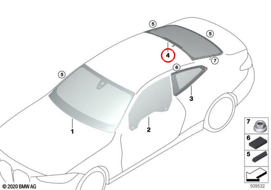OM 51317475013 Grüne Tint -Lugetry für BMW G22, G82. Original BMW.