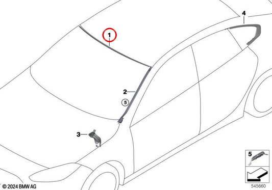 UPPER COVER PARDABRISAS OEM 51317475969 FOR BMW F44. Original BMW.