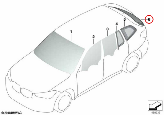 Luna trasera OEM 51317483079 para BMW G01, G08. Original BMW.