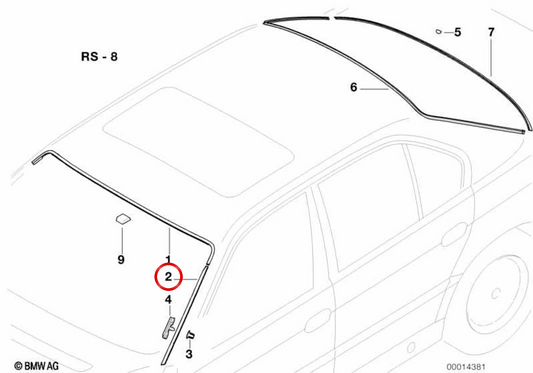 Dreno esquerdo OEM 51318251201 para BMW E38. BMW genuíno.