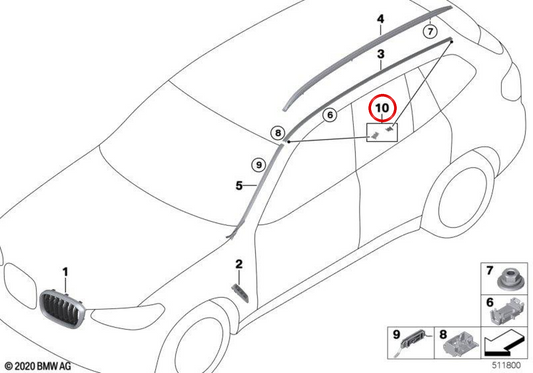 Verzierungen Tapas OEM 51319481236 für BMW G01, F97. Original BMW.