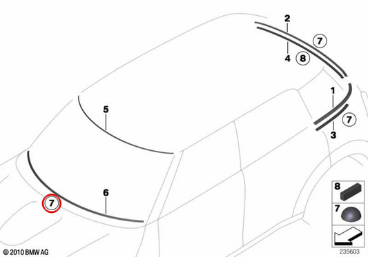 Tope de goma OEM 51319808459 para MINI Countryman R60, Paceman R61. Original MINI.