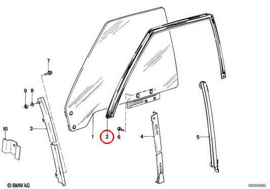 Moulage gauche OEM 51321808835 pour BMW E12. BMW d'origine.