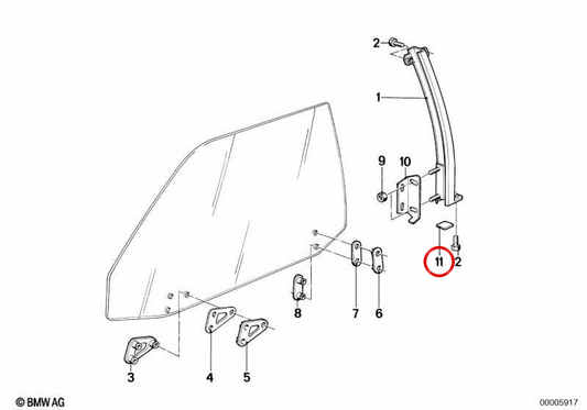 Tope de puerta OEM 51321869219 para BMW E24 y E38. Original BMW.