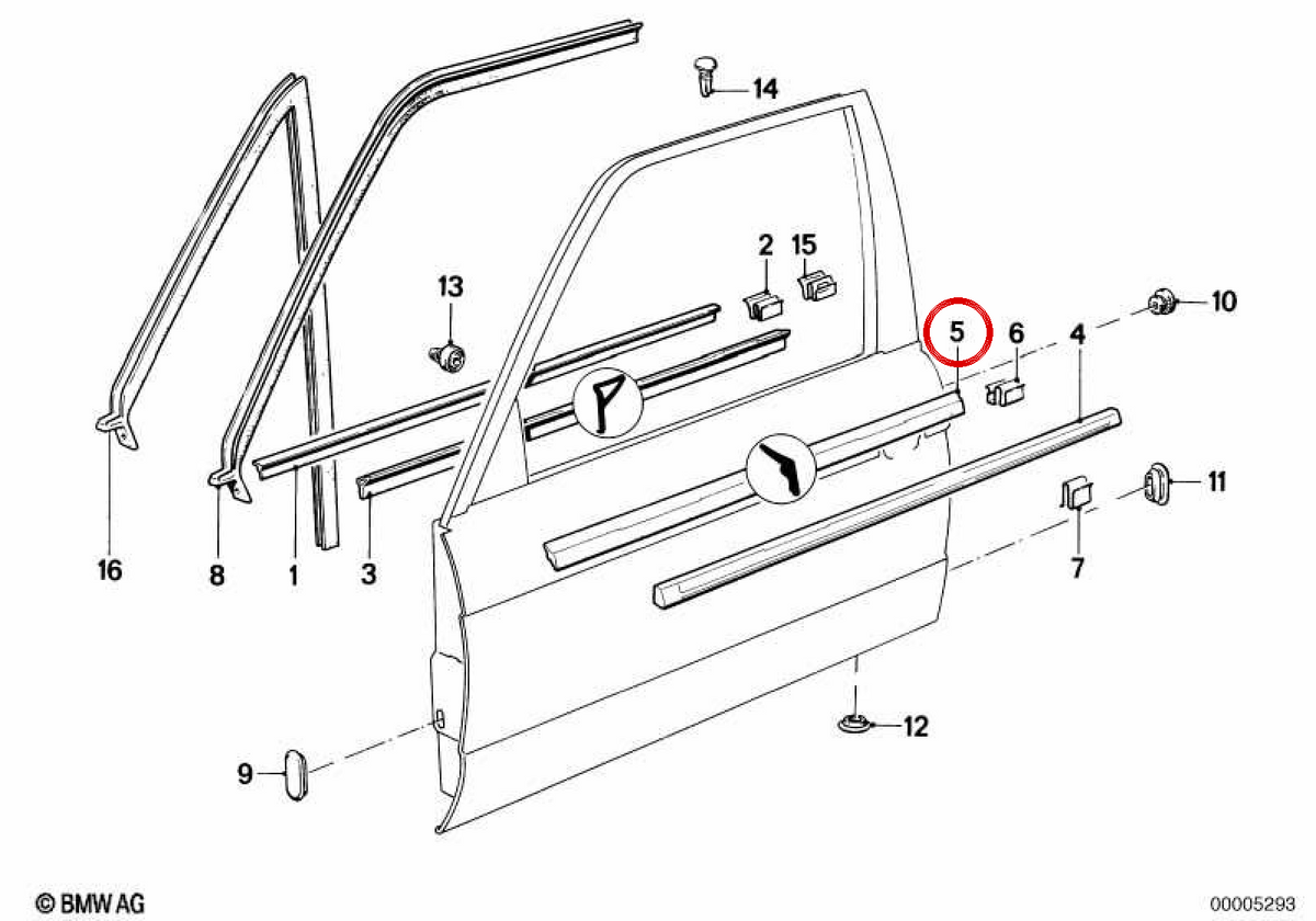 OEM 51321924753 Linksabdeckung für BMW E30. Original BMW.
