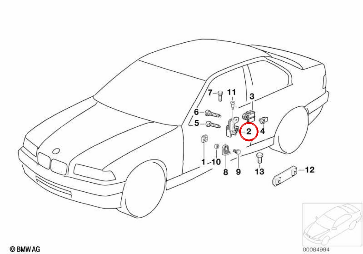 Supporto a destra OEM 51321977814 per BMW E36. BMW originale.