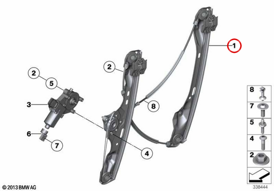 Electrico Electrico ha lasciato OEM 51332990385 per BMW E84. BMW originale.