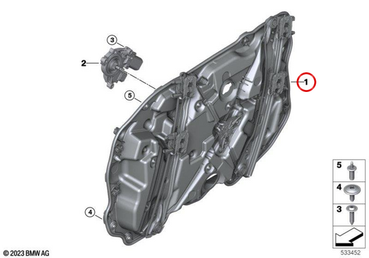 INTERIOR SUPPORT RIGHT DOOR OEM 51335A8DA32 FOR BMW G60, G61, G90. Original BMW.
