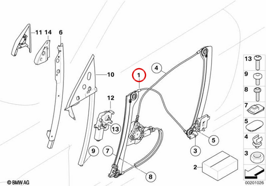 Cortori senza motore anteriore destro OEM 51337008626 per BMW E63 ed E64. BMW originale.