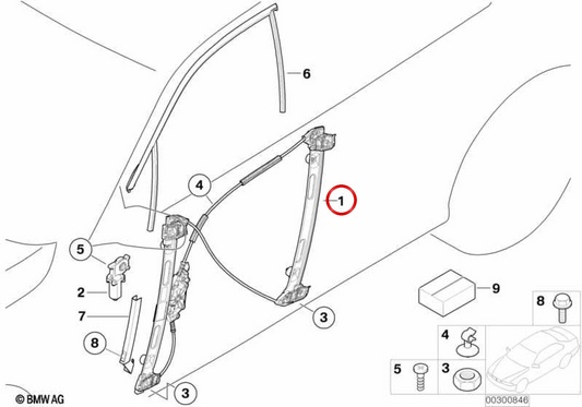Electrico Electrico Sinistra OEM anteriore 51337079919 per BMW E46. BMW originale.