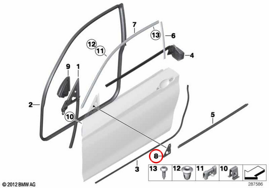 Außenbrett des linken Spiegeldreiecks OEM 51337164625 für BMW F21, F22, F23, F87. Original BMW.