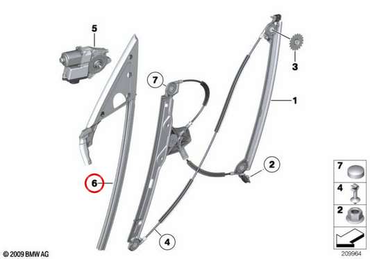 CARTE externe Triangle de rétrovisor gauche 51337196333 pour BMW F07. BMW d'origine.