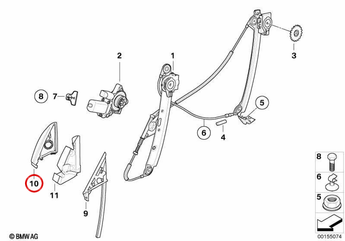 Interior Embels OEM 51337199595 for BMW E81, E82, E88. Original BMW.