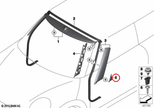 Fianchettatura angolare sinistra OEM 51337299987 per MINI F56, F56 LCI, F57, F57 LCI, F66, F67… e altri. Originale MINI.