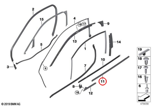 Rechte Seite Außenabdeckung OEM 51337312992 für BMW i8 (i12). Original BMW.