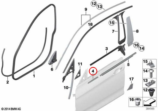 Linke Außenverzerrungskappe 51337401733 für BMW F34. Original BMW.