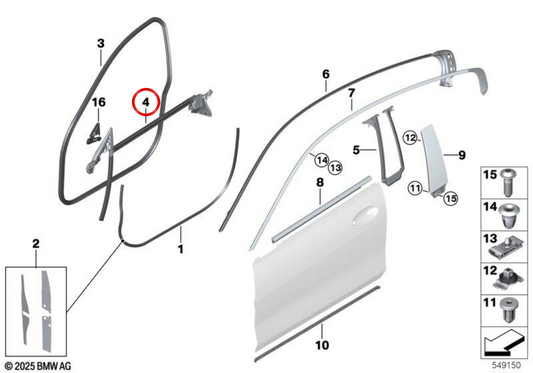 Linke Innenabdeckung OEM 51337435429 für BMW F93, G16. Original BMW.