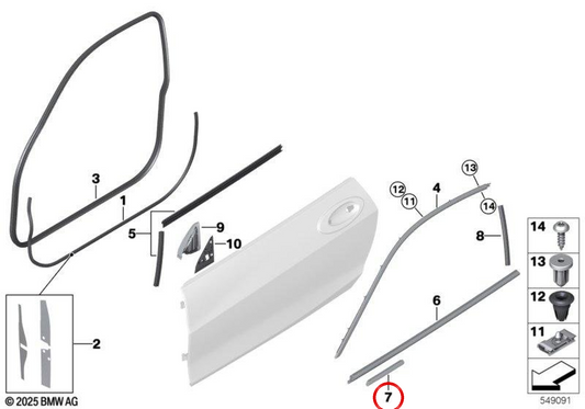 Tampa de acabamento do espelho retrovisor esquerdo OEM 51337482751 para BMW G22, G23, G82, G83. BMW genuíno.