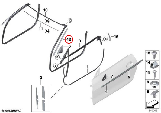 Mormatura degli interni Pilar a Izquierdo OEM 51337482779 per BMW G23. BMW originale.