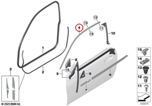 Quadro lateral esquerdo OEM 51337482831 para BMW G42. BMW genuíno.