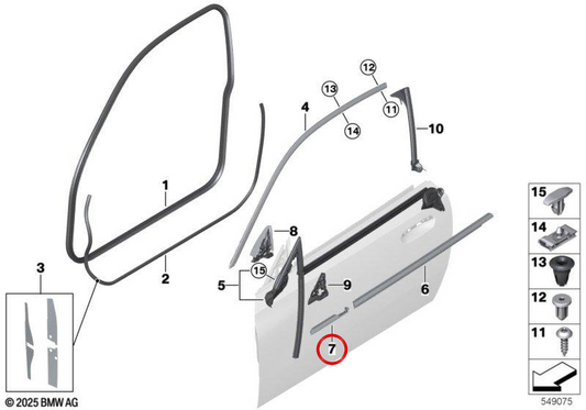 Copertura dello spazio per lo specchietto esterno sinistro OEM 51337482835 per BMW Serie 2 G42 218i, 220d, 230i... e altro ancora. BMW originale.