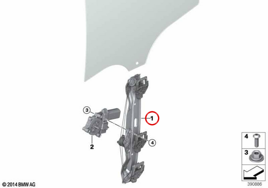 Curuns without right rear engine OEM 51337490194 for BMW F45. Original BMW.