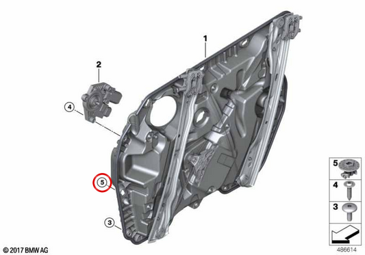 Clôture de fermeture OEM 51337955257 pour BMW G20, G21, G28, G80, G81, G61, G68, G01, G08, F97, G02, F98, G05, F95, G06, F96, G07, G09. BMW d'origine.