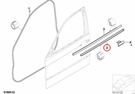 Right interior cover OEM 51338250398 for BMW E46. Original BMW.
