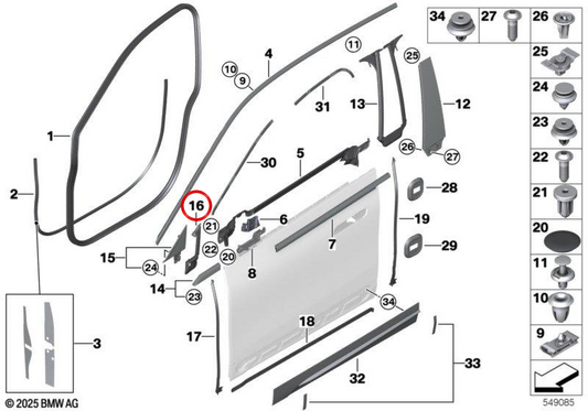 Il consiglio di amministrazione incoraggia da Pilar a Izquierdo OEM 51338491941 per BMW IX (I20). BMW originale.