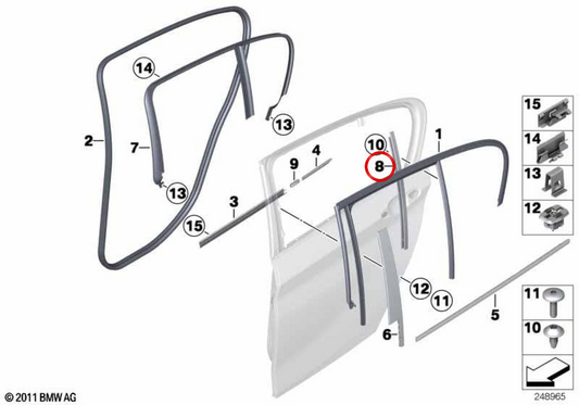 Outdoor -Formteile rechts Fenster OEM 51347240848 für BMW F20, F21. Original BMW.