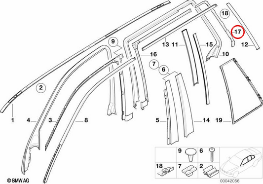 OEM 51348225563 Scellé arrière arrière pour BMW E39. BMW d'origine.