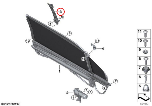 Distanziale destro OEM 51355A08996 per BMW Serie 7 G70 735i, 740d, 740i, 750e xDrive... e altro ancora. BMW originale.