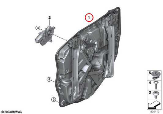 OEM 5135A3B5D1 Supporto della porta sinistra per la BMW G09. BMW originale.
