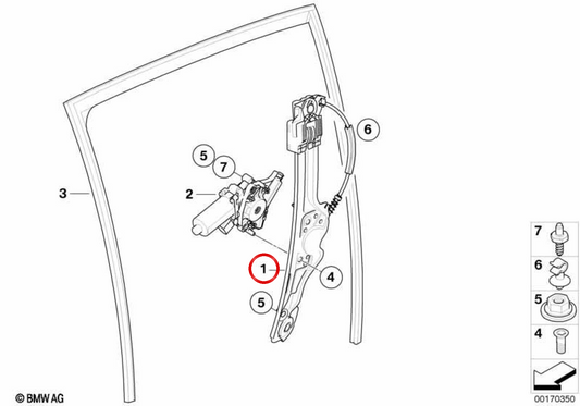 Électricité électrique droite OEM 51357197304 pour BMW E71, E72. BMW d'origine.