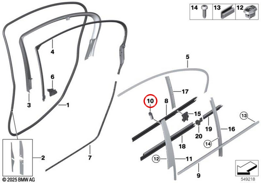 Rechter Tope OEM 51357266798 für BMW F10, F11. Original BMW.