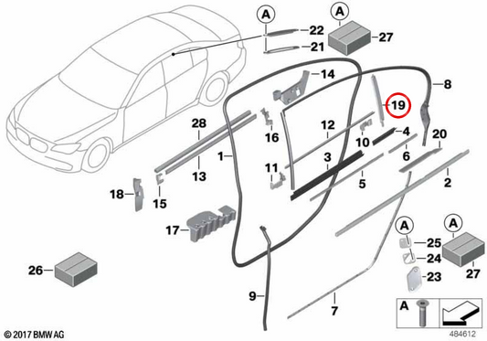 Aislante acústico derecho OEM 51357271576 para BMW X3 G01, X4 G02. Original BMW.