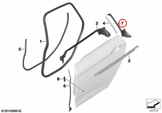 ** Right Rear Door OEM 51357289954 for BMW F34. Original BMW. **