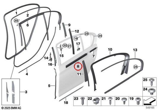 OEM interior cover OEM 51357355523 for BMW G11, G12. Original BMW.