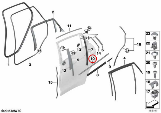 OUTDOOR COVER LEFT DOOR OEM 51357377901 FOR BMW F16. Original BMW.