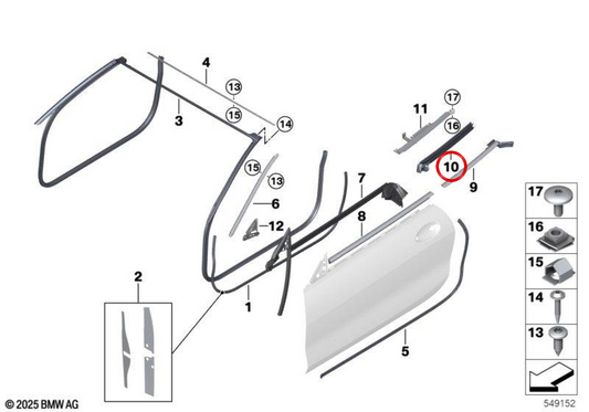 Sellado de aleta lateral izquierda OEM 51357424823 para BMW F91, G14. Original BMW.